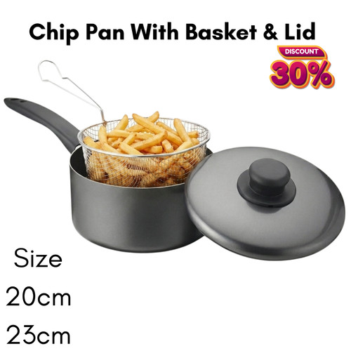 23cm chip pan with basket - 23cm,
