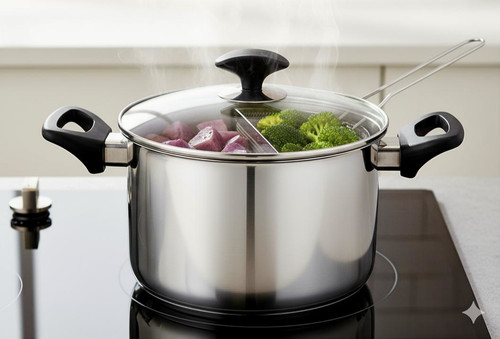 Chip pan with basket and - basket, lid