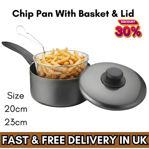 23cm stainless steel chip pan - stainless,