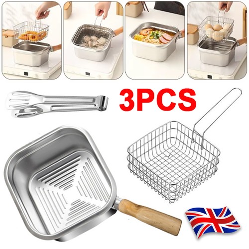 3pcs non stick chip pan - stick, deep